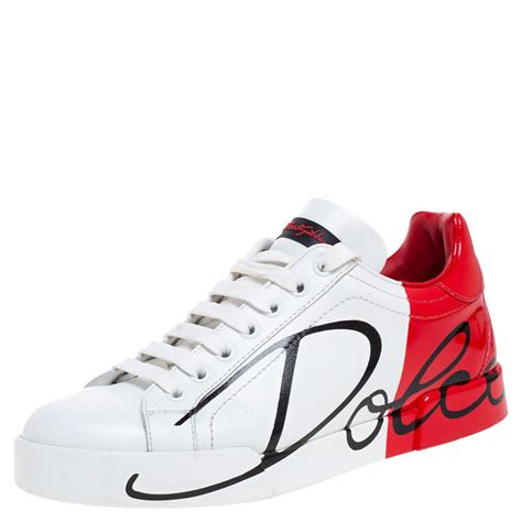 dolce gabbana white red sneakers|dolce and gabbana platform sneakers.